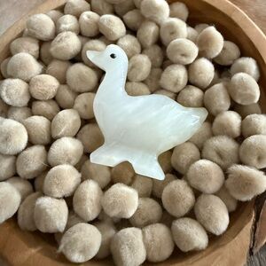 Small Alabaster Duck Decorative Figurine